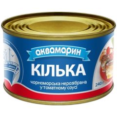Килька в томатном соусе, 230г, ТМ Аквамарин, Украина