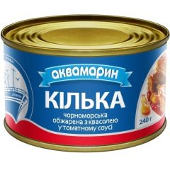 Килька с фасолью в томатном соусе, 230г, ТМ Аквамарин, Украина