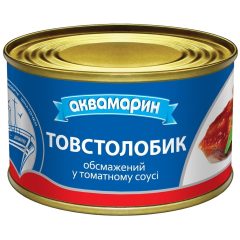 Товстолобик обсмажений у томатному соусі, 230г, ТМ Аквамарин, Україна