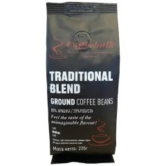 Кофе зерновой молотый Traditional blend, 225г, ТМ Coffeebulk, Украина
