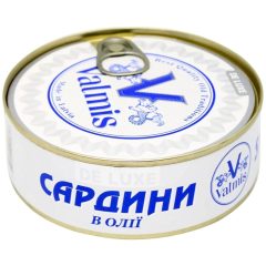 Сардина в олії, 240г, ТМ Valmis DE LUXE, Латвія