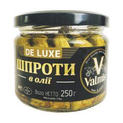 Шпроты в масле, 250г, ТМ Valmis DE LUXE, Латвия