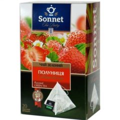 Чай пірамідки зелений «Полуниця» (20шт), 40г, ТМ Sonnet, Україна