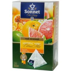 Чай пірамідки зелений «Цитрус мікс» (20шт), 40г, ТМ Sonnet, Україна