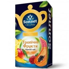 Чай пакетики чорний «Тропічні фрукти» (20шт), 30г, ТМ Sonnet, Україна
