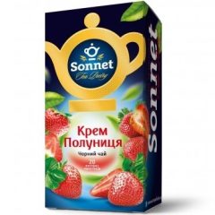Чай пакетики чорний «Крем полуниця» (20шт), 30г, ТМ Sonnet, Україна