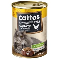 Корм для кошек влажный с курицей, 415г (ж/б), ТМ Cattos, Венгрия
