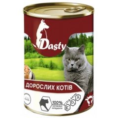 Корм для кошек влажный «Говядина», 415г (ж/б), ТМ Dasty, Венгрия