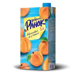Сок абрикосовый с мякотью, 1л, ТМ Доброе утро, Украина.