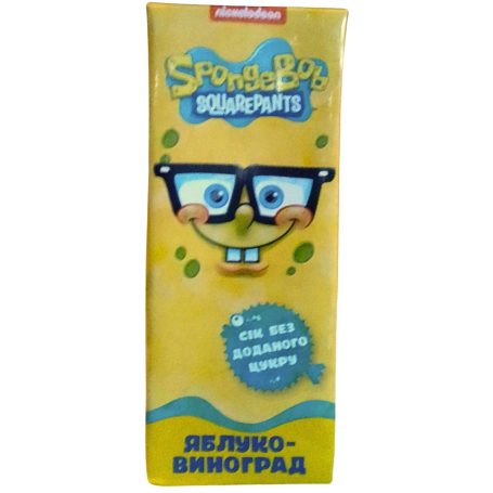 Сок «Губка Боб» яблочно-виноградный, 200мл, ТМ Sponge Bob, Украина