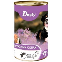Корм для собак влажный с говядиной, 1240г (ж/б), ТМ Dasty, Венгрия