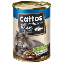 Корм для кошек влажный с рыбой, 415г (ж/б), ТМ Cattos, Венгрия