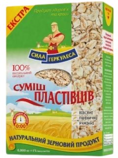 Хлопья смесь: овсянные, пшеничные, ячменные, 800г, ТМ Сила Геркулеса, Украина