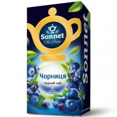Чай черный пакетированный Черника, 20шт, ТМ Sonnet, Украина