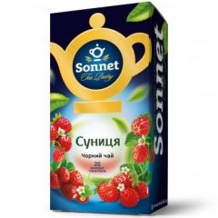 Чай черный пакетированный Земляника, 20шт, ТМ Sonnet, Украина
