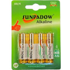 Батарейки LR 6/AA, 4шт, ТМ Sunpadow, Китай