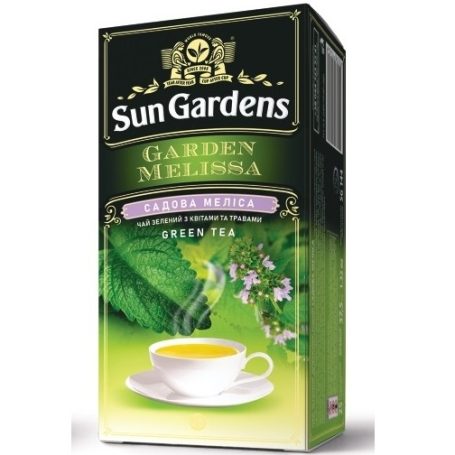 Чай зеленый пакетированный Садовая мелисса, 25шт, ТМ Sun Gardens, Украина