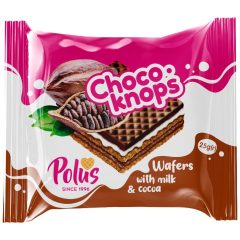 Вафля CRISPY-KNOPS молоко-какао, 25г, ТМ Polus, Україна