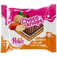 Вафли CRISPY-KNOPS молоко-карамель-арахис, 25г, ТМ Polus, Украина