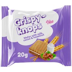 Вафли CRISPY-KNOPS молоко-пралине-фундук, 20г, ТМ Polus, Украина