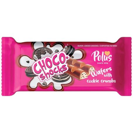 Вафлі CHOCO-SHOCKS солона карамель, 45г, ТМ Polus, Україна