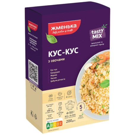 Кус-кус с овощами в пакетиках, 2*100г, ТМ Жменька, Украина