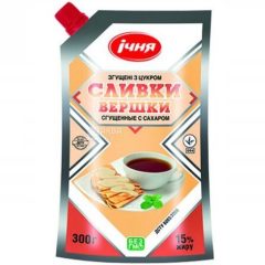 Вершки згущені з цукром 15%, 300г, ТМ Ічня, Україна
