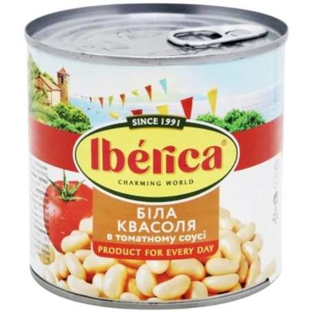 Фасоль белая консерва в томатном соусе. 400г, ТМ Iberica, Испания