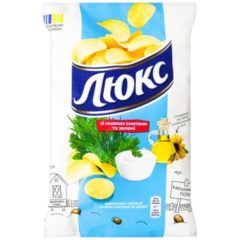 Чіпси сметана та зелень, 125г, ТМ Люкс, Україна
