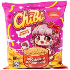 Вермишель быстрого приготовления со вкусом говядины, 60г, ТМ ChiBi,Украина
