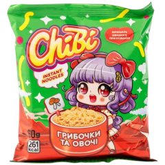Вермишель быстрого приготовления грибы и овощи, 60г, ТМ ChiBi,Украина