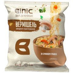 Вермишель быстрого приготовления со вкусом грибов, 65г, ТМ Вилис, Украина