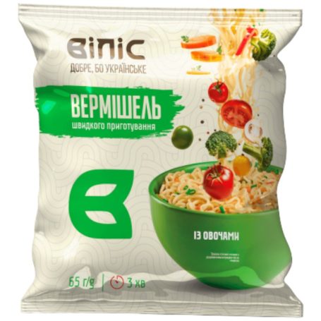 Вермишель быстрого приготовления со вкусом овощей, 65г, ТМ Вилис, Украина