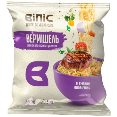 Вермишель быстрого приготовления со вкусом телятины, 65г, ТМ Вилис, Украина