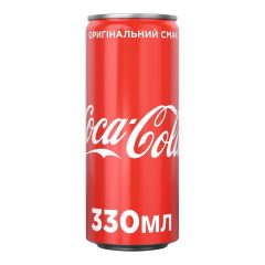 Напій Coca-Cola, 0,33л (ж/б), ТМ Coca-Cola, Україна