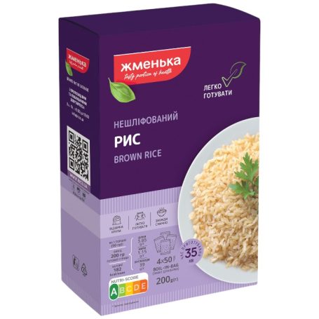 Рис нешлифованный (в пакетиках для варки), 200г (4*50г), ТМ Жменька, Украина