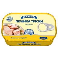 Печінка тріски натуральна, 115г, ТМ Аквамарин, Україна