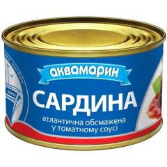 Сардина у томатному соусі, 230г, ТМ Аквамарин, Україна
