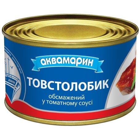 Товстолобик обсмажений у томатному соусі, 230г, ТМ Аквамарин, Україна