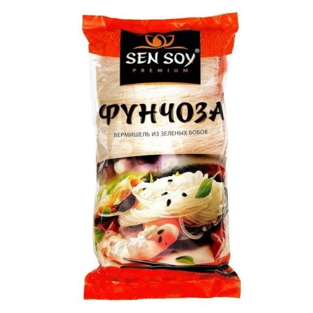 Екзотична вермішель бобова Фунчоза, 200г, ТМ Sen Soy, Китай