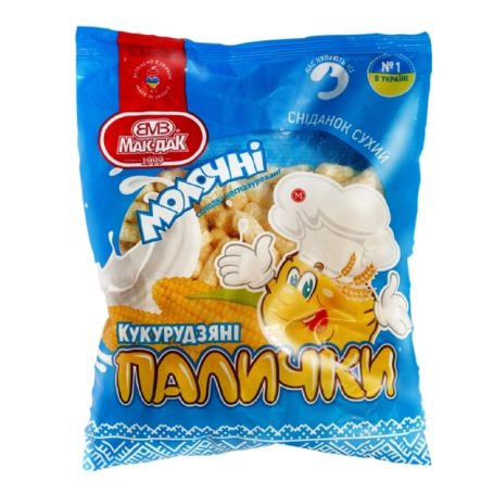 Кукурудзяні палички молочні, 500г, ТМ Мак-Дак, Україна