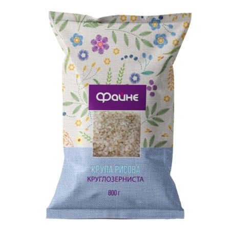 Рис круглозернистый, 800г, ТМ Файне, Украина