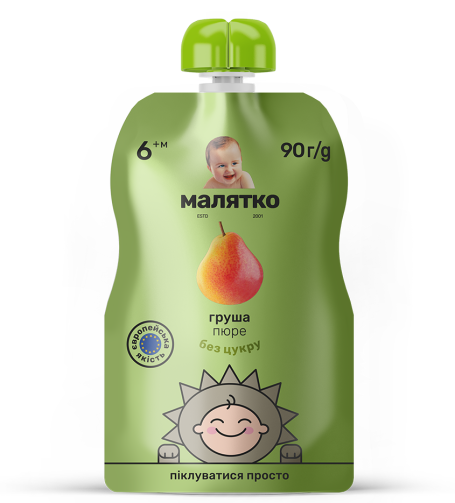 Пюре груша, 90г, ТМ Малятко, Україна