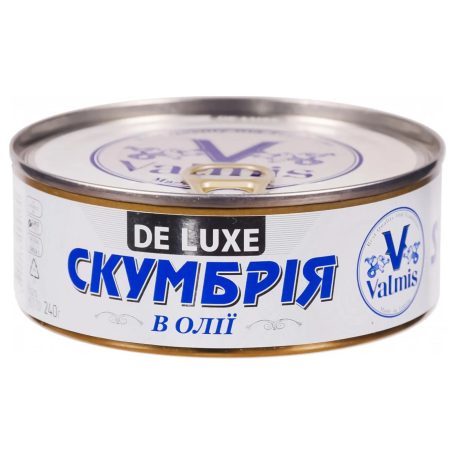 Скумбрія в олії, 240г, ТМ Valmis DELUXE, Латвія