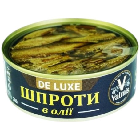 Шпроты в масле,  240г, ТМ Valmis Deluxe, Латвия