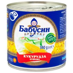 Кукурудза цукрова консервована, 340г (ж/б), ТМ Бабусин продукт, Україна