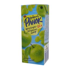 Сік яблучно-виноградний (нектар), 0,2л, ТМ Добрий ранок, Україна