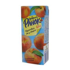 Сік персиковий з м&apos;якоттю, 0,2л, ТМ Добрий ранок, Україна