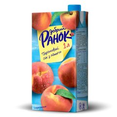 Сік персиковий з м&apos;якоттю, 1л, ТМ Добрий ранок, Україна