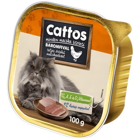 Паштет для котів зі смаком курки, 110г, ТМ Cattos, Угорщина